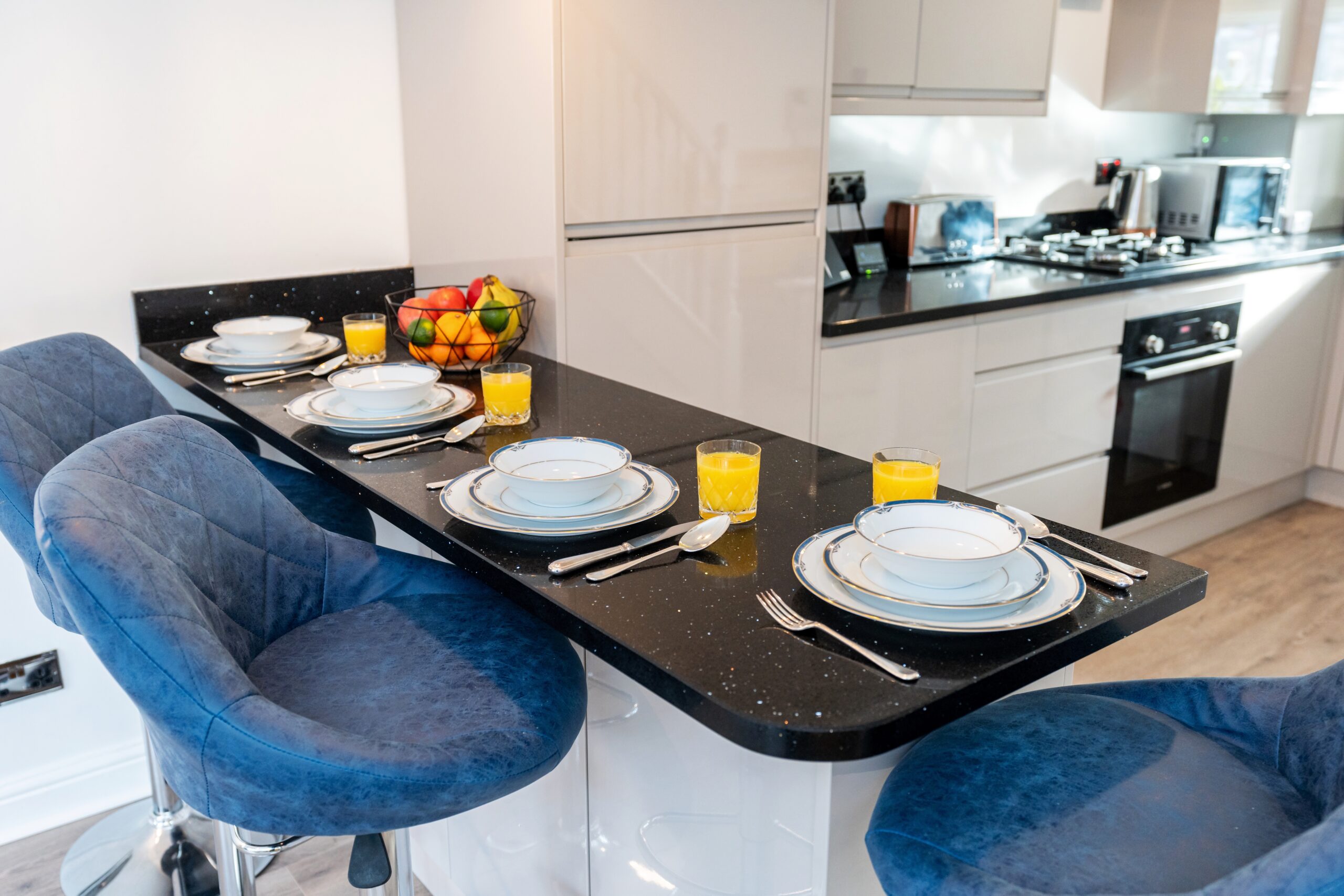 Downstairs - Breakfast Bar w:Orange Juice