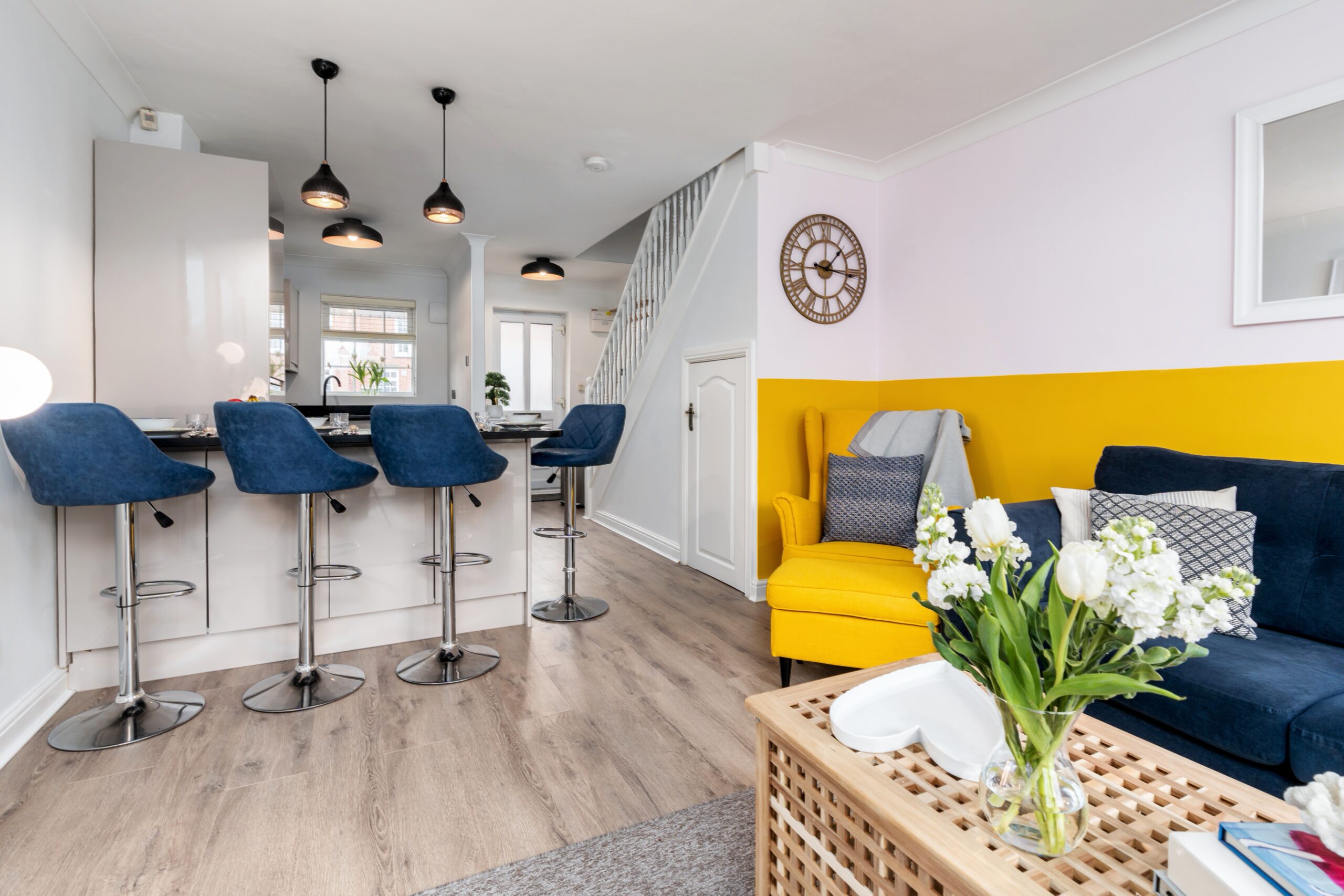 Downstairs - View of Kitchen from Television